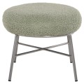 STOOL FOOTREST TRUDI FK8640.27 PISTACHIO GREEN BOUCLE FABRIC AND SILVER METAL BASE 56x47x40Hcm.