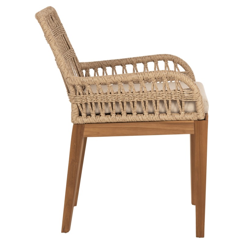 ARMCHAIR STARDOM FK9760.01 TEAK WOOD AND ROPE-NATURAL COLOR 57x65x83Hcm. ARMCHAIR STARDOM FK9760.01 TEAK WOOD AND ROPE-NATURAL COLOR 57x65x83Hcm.
