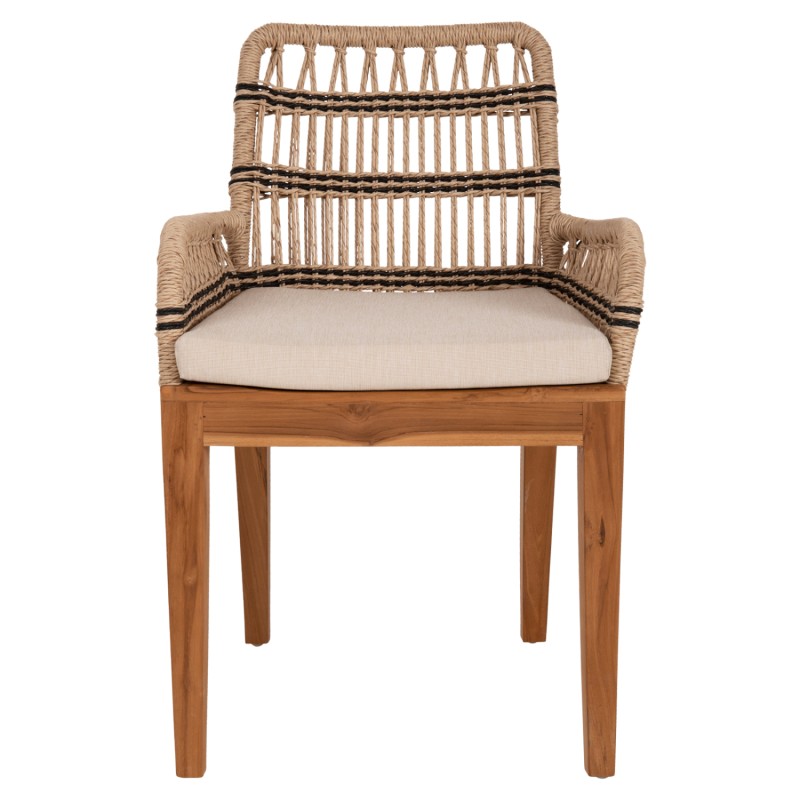 ARMCHAIR STARDOM FK9760.02 TEAK WOOD AND ROPE-NATURAL WITH ANTHRACITE DETAILS COLOR 57x65x83Hcm. ARMCHAIR STARDOM FK9760.02 TEAK WOOD AND ROPE-NATURAL WITH ANTHRACITE DETAILS COLOR 57x65x83Hcm.