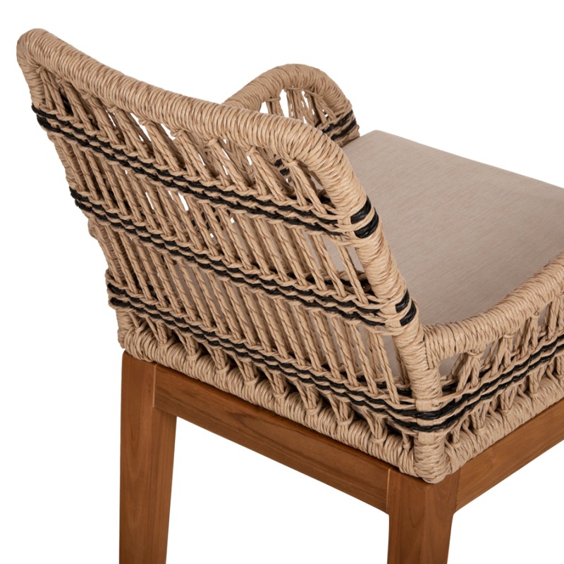 ARMCHAIR STARDOM FK9760.02 TEAK WOOD AND ROPE-NATURAL WITH ANTHRACITE DETAILS COLOR 57x65x83Hcm. ARMCHAIR STARDOM FK9760.02 TEAK WOOD AND ROPE-NATURAL WITH ANTHRACITE DETAILS COLOR 57x65x83Hcm.