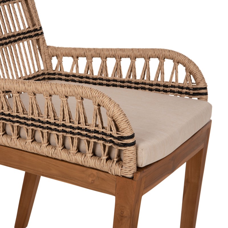 ARMCHAIR STARDOM FK9760.02 TEAK WOOD AND ROPE-NATURAL WITH ANTHRACITE DETAILS COLOR 57x65x83Hcm. ARMCHAIR STARDOM FK9760.02 TEAK WOOD AND ROPE-NATURAL WITH ANTHRACITE DETAILS COLOR 57x65x83Hcm.