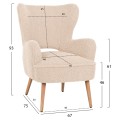 ARMCHAIR MYLIE FK8394.23 WHITE BOUCLE FABRIC 66x76x90Hcm. ARMCHAIR MYLIE FK8394.23 WHITE BOUCLE FABRIC 66x76x90Hcm.