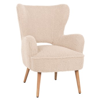 ARMCHAIR MYLIE FK8394.23 WHITE BOUCLE FABRIC 66x76x90Hcm.