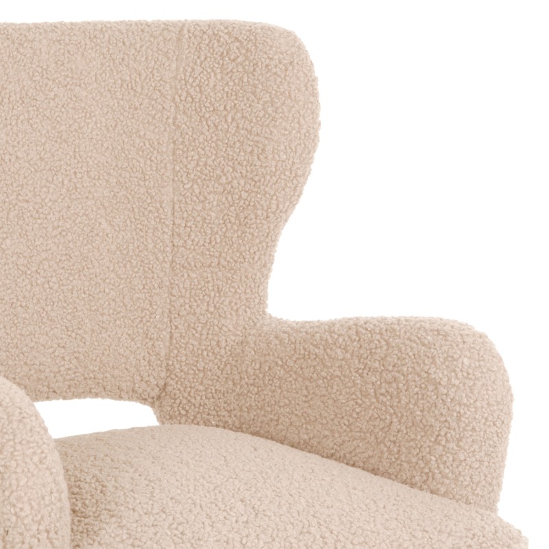 ARMCHAIR MYLIE FK8394.23 WHITE BOUCLE FABRIC 66x76x90Hcm. ARMCHAIR MYLIE FK8394.23 WHITE BOUCLE FABRIC 66x76x90Hcm.