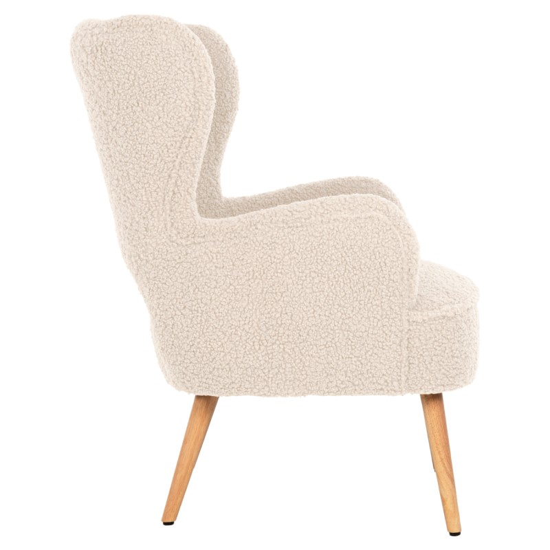 ARMCHAIR MYLIE FK8394.23 ECRU BOUCLE FABRIC 66x76x90Hcm. ARMCHAIR MYLIE FK8394.23 ECRU BOUCLE FABRIC 66x76x90Hcm.