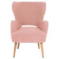 ARMCHAIR MYLIE FK8394.22 DUSTY PINK BOUCLE FABRIC 66X75X93Hcm.
