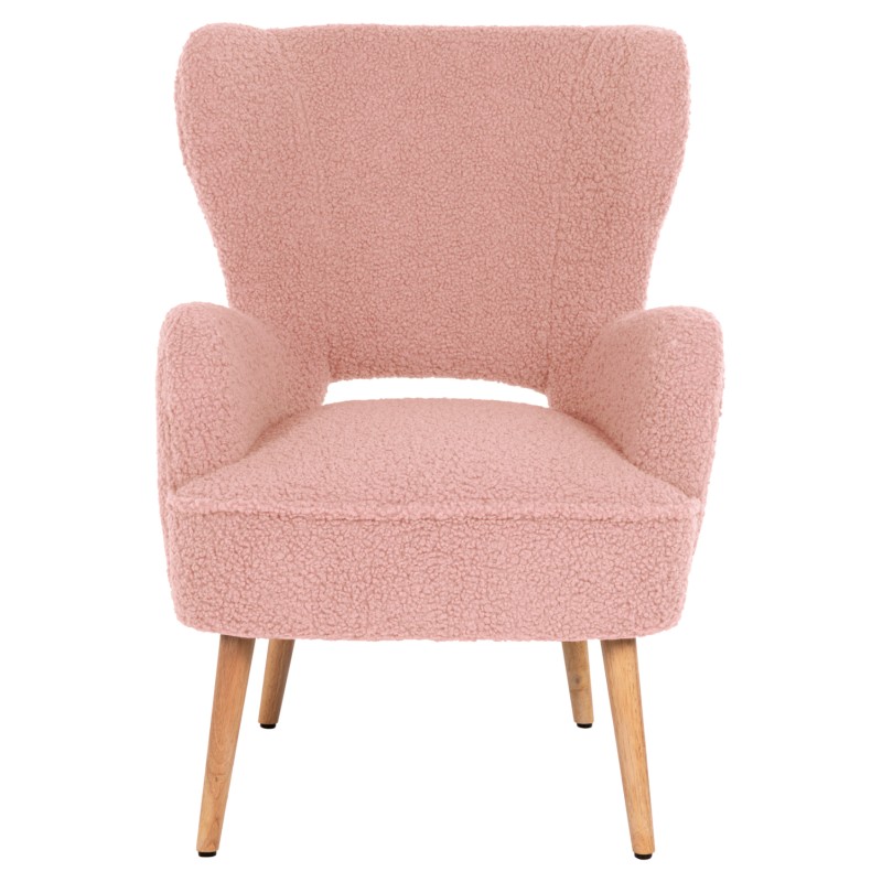 ARMCHAIR MYLIE FK8394.22 DUSTY PINK BOUCLE FABRIC 66X75X93Hcm.