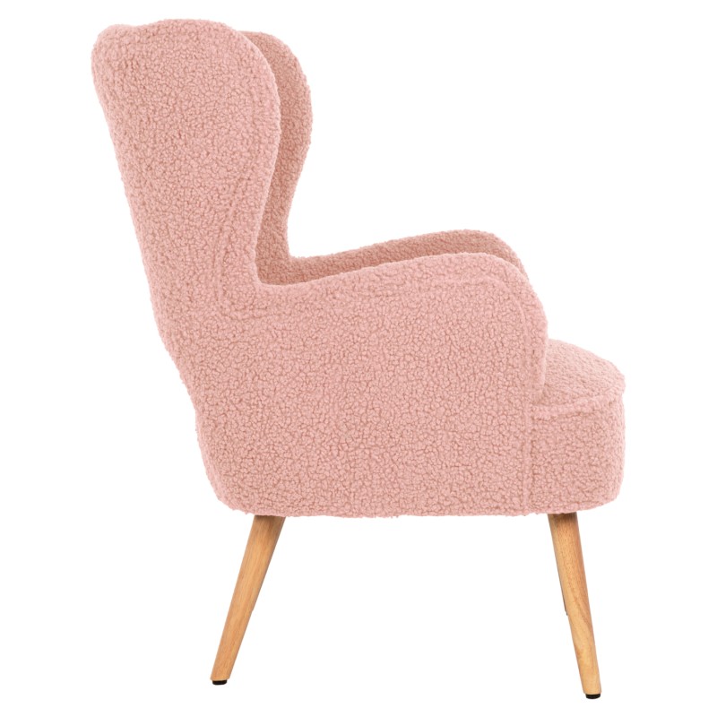 ARMCHAIR MYLIE FK8394.22 DUSTY PINK BOUCLE FABRIC 66X75X93Hcm.