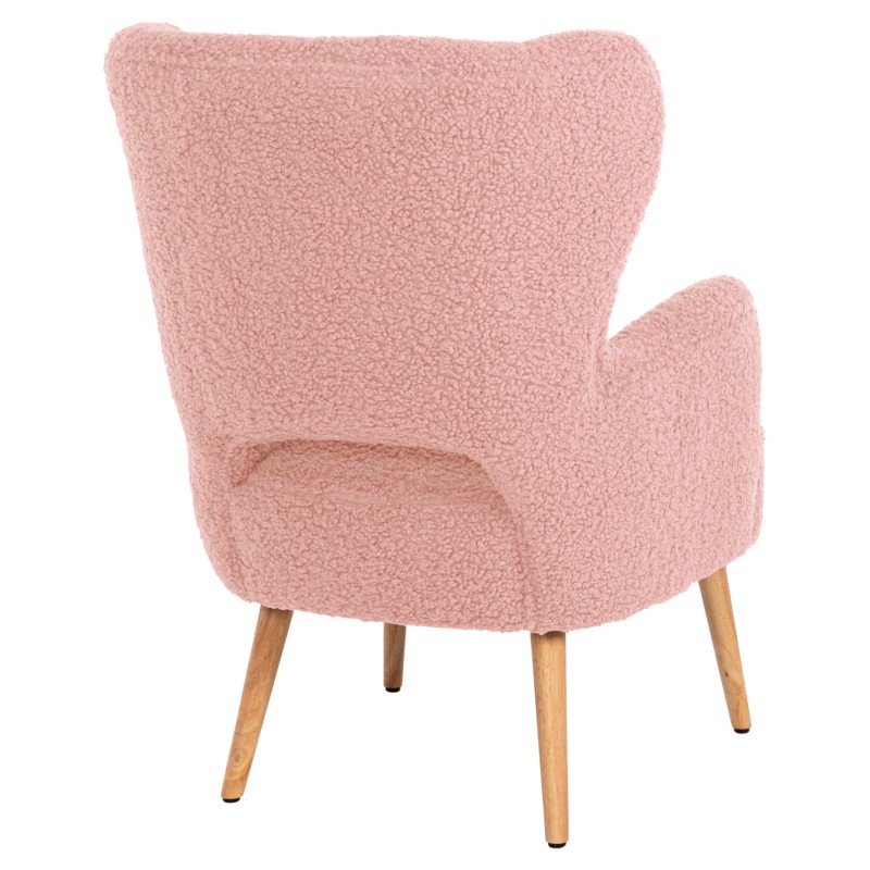 ARMCHAIR MYLIE FK8394.22 DUSTY PINK BOUCLE FABRIC 66X75X93Hcm.