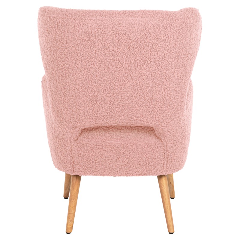 ARMCHAIR MYLIE FK8394.22 DUSTY PINK BOUCLE FABRIC 66X75X93Hcm.