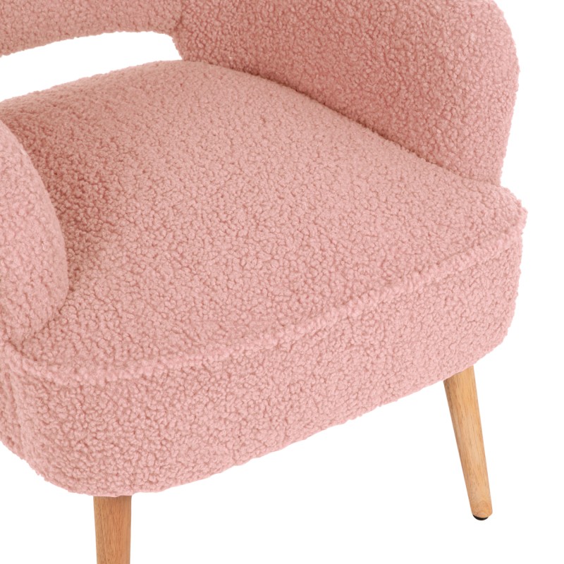ARMCHAIR MYLIE FK8394.22 DUSTY PINK BOUCLE FABRIC 66X75X93Hcm.
