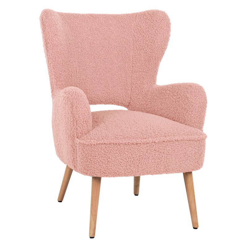 ARMCHAIR MYLIE FK8394.22 DUSTY PINK BOUCLE FABRIC 66X75X93Hcm.