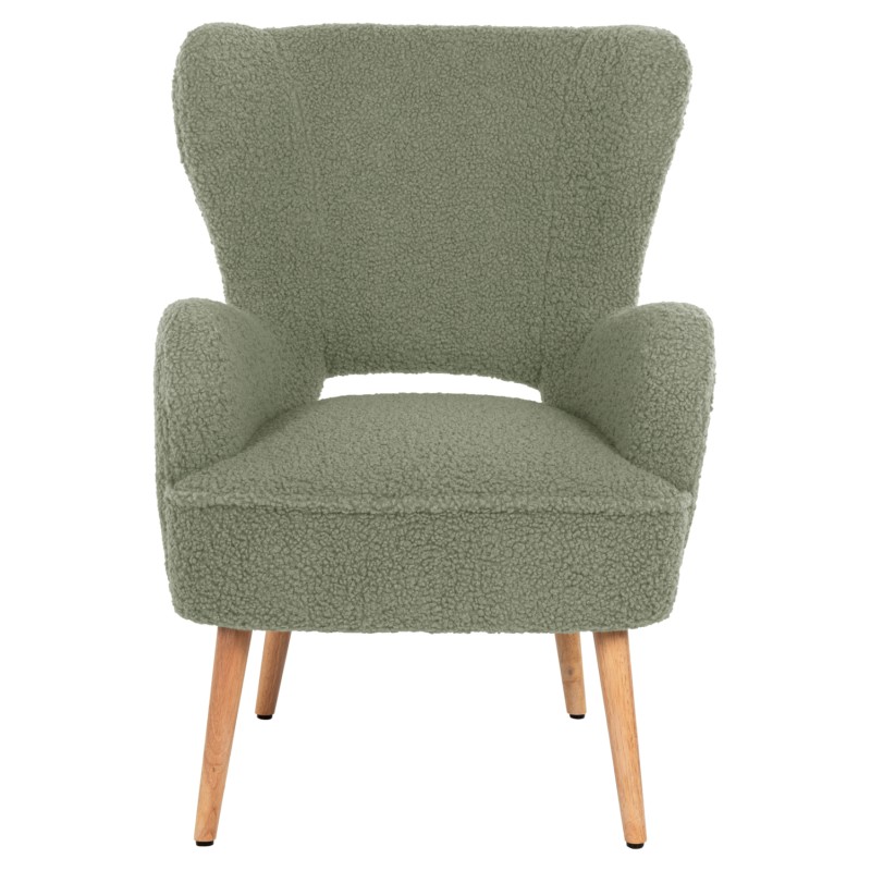 ARMCHAIR MYLIE FK8394.27 PISTACHIO GREEN BOUCLE FABRIC 66X75X93Hcm.