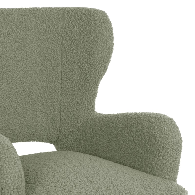 ARMCHAIR MYLIE FK8394.27 PISTACHIO GREEN BOUCLE FABRIC 66X75X93Hcm.