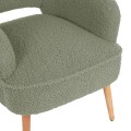 ARMCHAIR MYLIE FK8394.27 PISTACHIO GREEN BOUCLE FABRIC 66X75X93Hcm.
