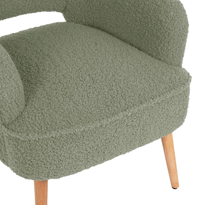 ARMCHAIR MYLIE FK8394.27 PISTACHIO GREEN BOUCLE FABRIC 66X75X93Hcm.
