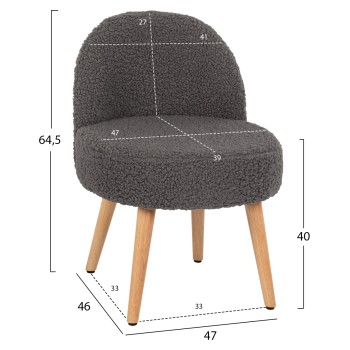 STOOL YASMINE FK8395.21 LOW BACKREST- BOUCLE FABRIC IN GREY COLOR-WOODEN LEGS 47x46x64,5Hcm. STOOL YASMINE FK8395.21 LOW BACKREST- BOUCLE FABRIC IN GREY COLOR-WOODEN LEGS 47x46x64,5Hcm.