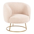ARMCHAIR ARIEN FK8403.20 BOUCLE FABRIC IN ECRU-GOLD METAL BASE 78x75x84Hcm. ARMCHAIR ARIEN FK8403.20 BOUCLE FABRIC IN ECRU-GOLD METAL BASE 78x75x84Hcm.