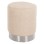 STOOL LEVY FK8408.23 BOUCLE FABRIC WHITE-SILVER BASE Φ35x42Hcm.