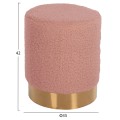 STOOL LEVY FK8408.22 BOUCLE FABRIC DUSTY PINK-GOLD BASE Φ35x42Hcm. STOOL LEVY FK8408.22 BOUCLE FABRIC DUSTY PINK-GOLD BASE Φ35x42Hcm.