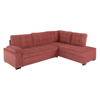 SOFABED RIGHT CORNER JADE FK3144.03R DUSTY PINK VELVET 250x80-180x73-88Hcm.