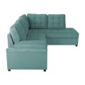 SOFABED RIGHT CORNER JADE FK3144.04R SEAFOAM GREEN VELVET 250x80-180x73-88Hcm. SOFABED RIGHT CORNER JADE FK3144.04R SEAFOAM GREEN VELVET 250x80-180x73-88Hcm.