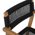 ARMCHAIR CHARLOTTE FK9637.02 TEAK WOOD & BLACK ROPE--B'RATED 59x54x83Hcm. ARMCHAIR CHARLOTTE FK9637.02 TEAK WOOD & BLACK ROPE--B'RATED 59x54x83Hcm.