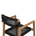 ARMCHAIR CHARLOTTE FK9637.02 TEAK WOOD & BLACK ROPE--B'RATED 59x54x83Hcm. ARMCHAIR CHARLOTTE FK9637.02 TEAK WOOD & BLACK ROPE--B'RATED 59x54x83Hcm.