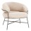 ARMCHAIR TRUDI FK8639.23 WHITE BOUCLE FABRIC AND SILVER METAL FRAME 84x79x76Hcm.