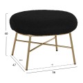 STOOL FOOTREST TRUDI FK8640.24 BLACK BOUCLE FABRIC AND GOLD METAL BASE 56x47x40Hcm. STOOL FOOTREST TRUDI FK8640.24 BLACK BOUCLE FABRIC AND GOLD METAL BASE 56x47x40Hcm.