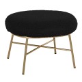 STOOL FOOTREST TRUDI FK8640.24 BLACK BOUCLE FABRIC AND GOLD METAL BASE 56x47x40Hcm. STOOL FOOTREST TRUDI FK8640.24 BLACK BOUCLE FABRIC AND GOLD METAL BASE 56x47x40Hcm.