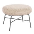 STOOL FOOTREST TRUDI FK8640.23 WHITE BOUCLE FABRIC AND SILVER METAL BASE 56x47x40Hcm. STOOL FOOTREST TRUDI FK8640.23 WHITE BOUCLE FABRIC AND SILVER METAL BASE 56x47x40Hcm.