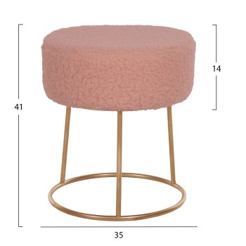 STOOL KARLO FK8411.22 DUSTY PINK BOUCLE FABRIC WITH GOLD BASE Φ35x41Hcm. STOOL KARLO FK8411.22 DUSTY PINK BOUCLE FABRIC WITH GOLD BASE Φ35x41Hcm.