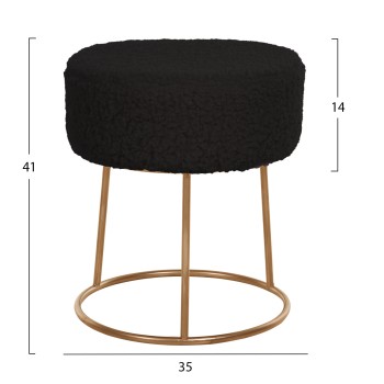 STOOL KARLO FK8411.24 BLACK BOUCLE FABRIC WITH GOLD BASE Φ35x41Hcm. STOOL KARLO FK8411.24 BLACK BOUCLE FABRIC WITH GOLD BASE Φ35x41Hcm.