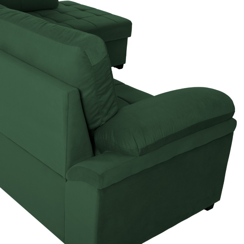 SOFABED RIGHT CORNER JADE FK3144.05R CYPRESS GREEN VELVET 250x80-180x73-88Hcm. SOFABED RIGHT CORNER JADE FK3144.05R CYPRESS GREEN VELVET 250x80-180x73-88Hcm.