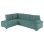 SOFABED LEFT CORNER JADE FK3144.04L SEAFOAM GREEN VELVET 250x80-180x73-88Hcm.