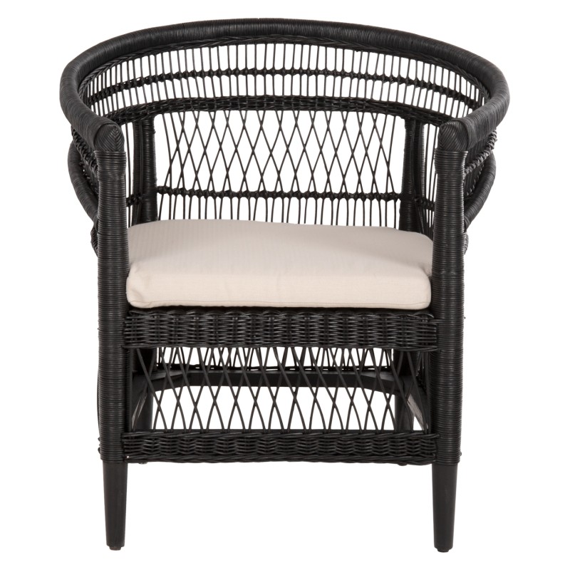 ARMCHAIR MALAWI FK9635.03 MAHOGANY WOOD WITH RATTAN IN BLACK--B'RATED 80x70x86Hcm. ARMCHAIR MALAWI FK9635.03 MAHOGANY WOOD WITH RATTAN IN BLACK--B'RATED 80x70x86Hcm.