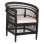 ARMCHAIR MALAWI FK9635.03 MAHOGANY WOOD WITH RATTAN IN BLACK--B'RATED 80x70x86Hcm.