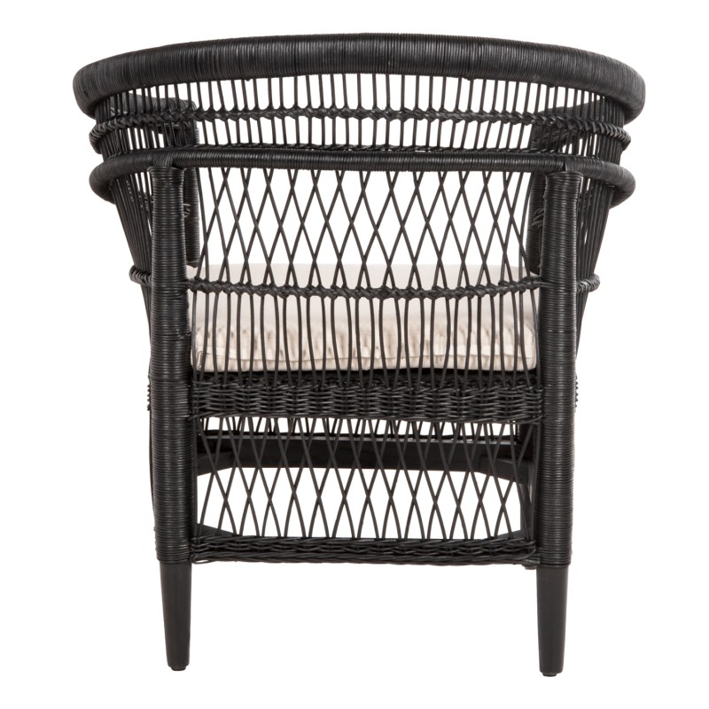ARMCHAIR MALAWI FK9635.03 MAHOGANY WOOD WITH RATTAN IN BLACK--B'RATED 80x70x86Hcm. ARMCHAIR MALAWI FK9635.03 MAHOGANY WOOD WITH RATTAN IN BLACK--B'RATED 80x70x86Hcm.