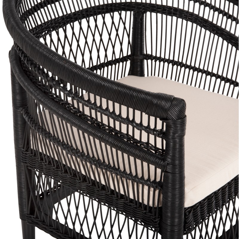 ARMCHAIR MALAWI FK9635.03 MAHOGANY WOOD WITH RATTAN IN BLACK--B'RATED 80x70x86Hcm. ARMCHAIR MALAWI FK9635.03 MAHOGANY WOOD WITH RATTAN IN BLACK--B'RATED 80x70x86Hcm.