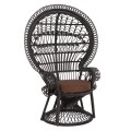 ARMCHAIR ROYAL PEACOCK FK9342.03 RATTAN IN BLACK- CUSHION BLACK 114x72x150Hcm. ARMCHAIR ROYAL PEACOCK FK9342.03 RATTAN IN BLACK- CUSHION BLACK 114x72x150Hcm.