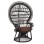 ARMCHAIR ROYAL PEACOCK FK9342.03 RATTAN IN BLACK- CUSHION BLACK 114x72x150Hcm.