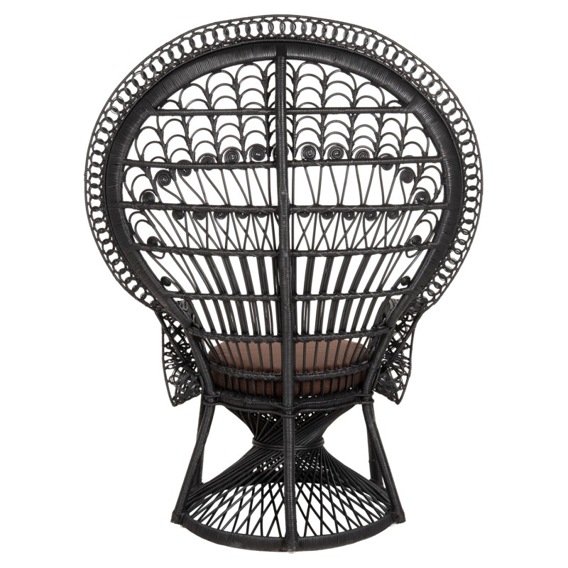 ARMCHAIR ROYAL PEACOCK FK9342.03 RATTAN IN BLACK- CUSHION BLACK 114x72x150Hcm. ARMCHAIR ROYAL PEACOCK FK9342.03 RATTAN IN BLACK- CUSHION BLACK 114x72x150Hcm.