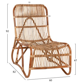 OUTDOOR ARMCHAIR BRONNY FK9644.01 RATTAN IN NATURAL COLOR 60x82x92Hcm.