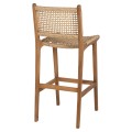 BAR STOOL WITH BACKREST NESHA FK9788 TEAK WOOD IN NATURAL-BEIGE ROPE 45x57x110Hcm. BAR STOOL WITH BACKREST NESHA FK9788 TEAK WOOD IN NATURAL-BEIGE ROPE 45x57x110Hcm.