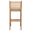 BAR STOOL WITH BACKREST NESHA FK9788 TEAK WOOD IN NATURAL-BEIGE ROPE 45x57x110Hcm. BAR STOOL WITH BACKREST NESHA FK9788 TEAK WOOD IN NATURAL-BEIGE ROPE 45x57x110Hcm.