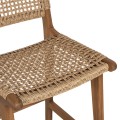 BAR STOOL WITH BACKREST NESHA FK9788 TEAK WOOD IN NATURAL-BEIGE ROPE 45x57x110Hcm. BAR STOOL WITH BACKREST NESHA FK9788 TEAK WOOD IN NATURAL-BEIGE ROPE 45x57x110Hcm.