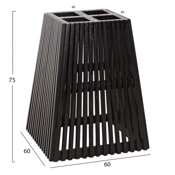 INDOOR TABLE BASE SQUARE FRANTZ FK9460.02 INDOORS-MINDI WOOD IN BLACK COLOR 60x60x75Hcm. INDOOR TABLE BASE SQUARE FRANTZ FK9460.02 INDOORS-MINDI WOOD IN BLACK COLOR 60x60x75Hcm.