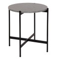 SIDE TABLE FK9589.02 MDF GREY MARBLE-BLACK METAL BASE Φ50x55Hcm. SIDE TABLE FK9589.02 MDF GREY MARBLE-BLACK METAL BASE Φ50x55Hcm.
