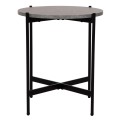 SIDE TABLE FK9589.02 MDF GREY MARBLE-BLACK METAL BASE Φ50x55Hcm. SIDE TABLE FK9589.02 MDF GREY MARBLE-BLACK METAL BASE Φ50x55Hcm.